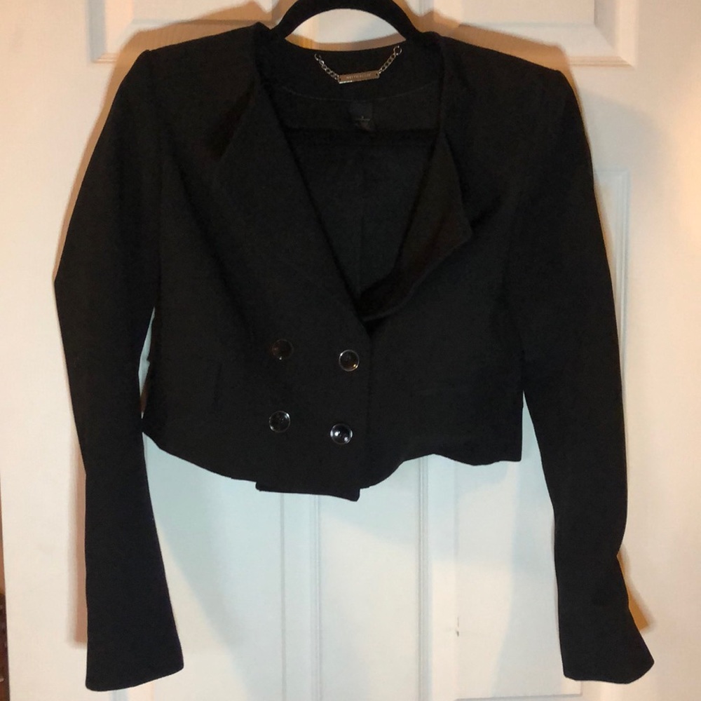 WHBM SZ 2 black jacket, four buttons in front